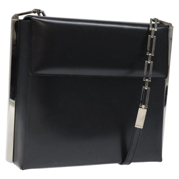 Salvatore Ferragamo Shoulder Bag Leather Black